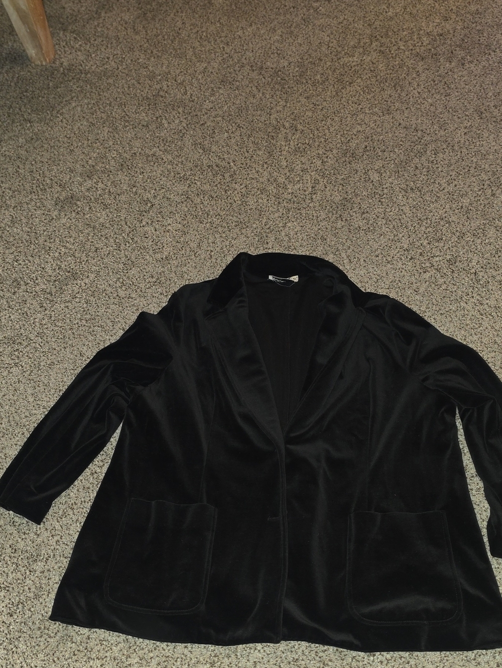 Vintage Miss Accent Act 3 Black Velvet  Blazer Jacket 2x